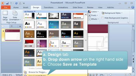 how to set a template in powerpoint