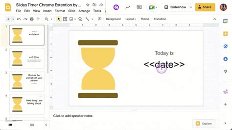 how to set a timer on google slides