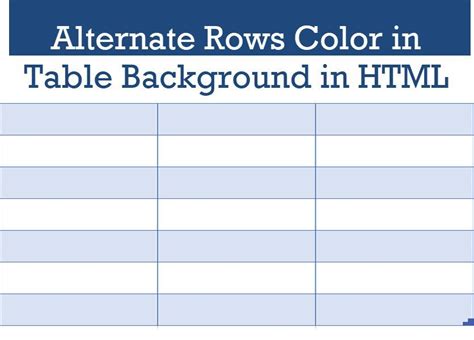 How To Set Alternate Row Color In Html Table Dynamically