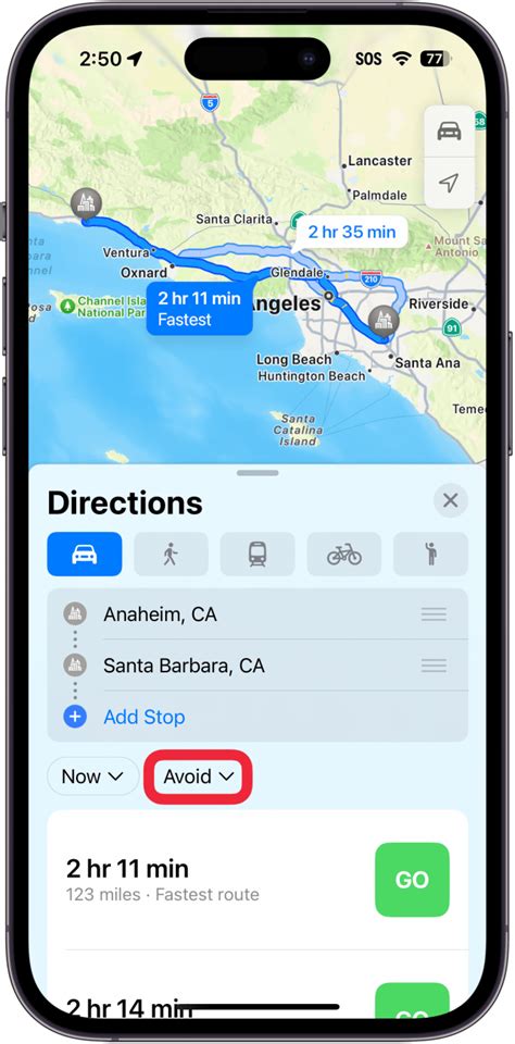 how to set apple maps to avoid highways