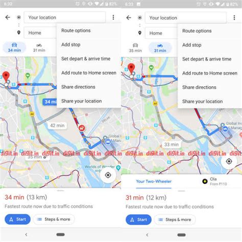 how to set arrival time on google maps android