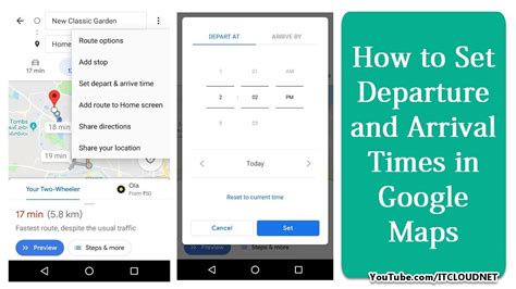 how to set arrival time on google maps app