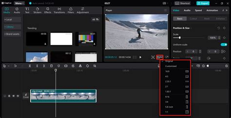 how to set aspect ratio in capcut