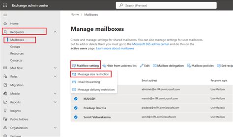 how to set attachment size limit in outlook