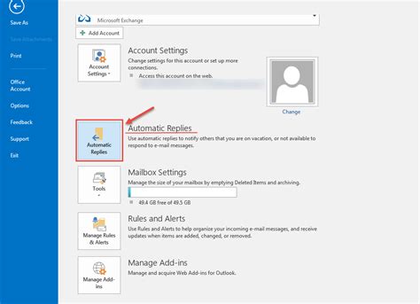 how to set auto email response in outlook