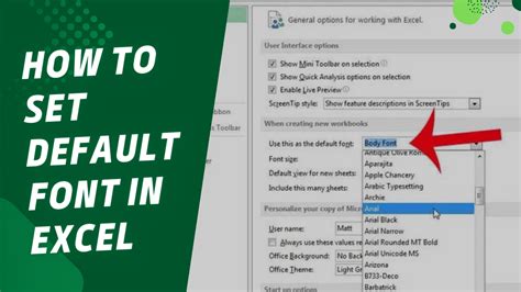 how to set auto font in excel