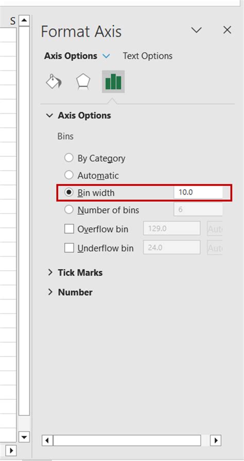 How To Set Bin Size In Excel