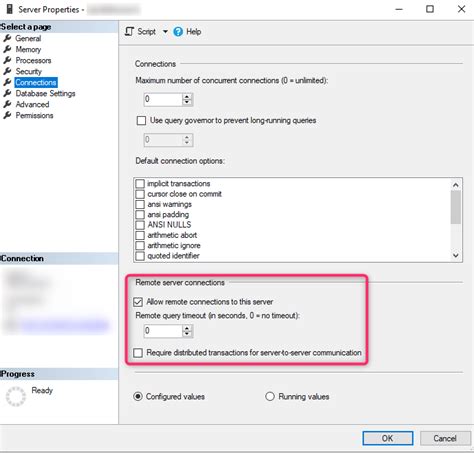 how to set connection timeout in sql server