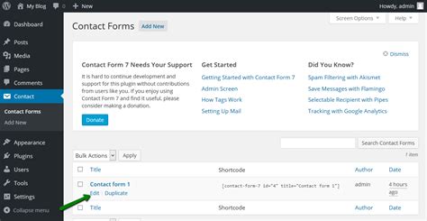 how to set contact form 7 in wordpress