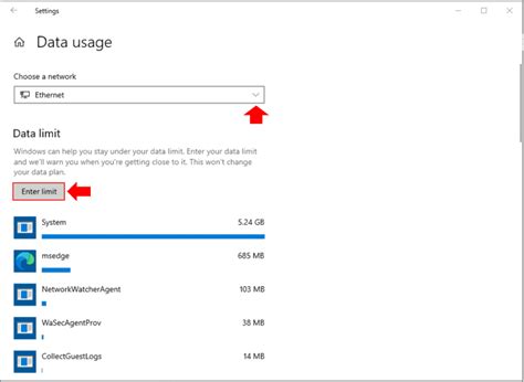 how to set data usage limit