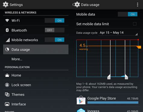 how to set data usage limit on android phone