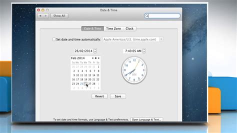 how to set date and time in mac