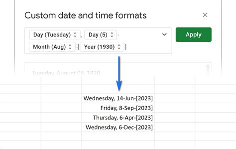 how to set date format in google sheets