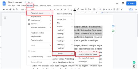 how to set default font for google docs