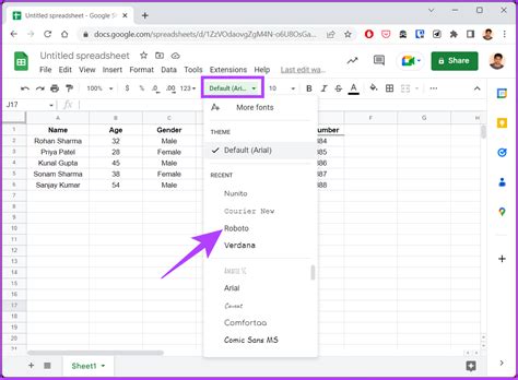 how to set default text in google sheets