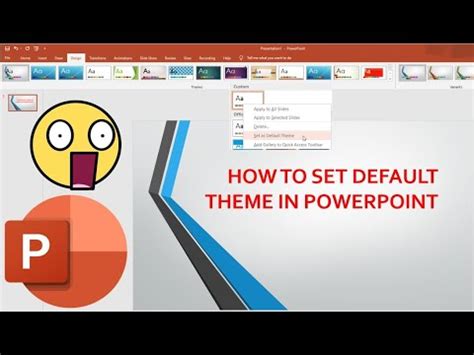 how to set default theme in ppt