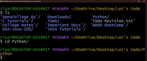 how to set directory in git bash