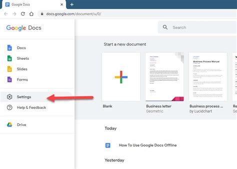 how to set google docs to work offline