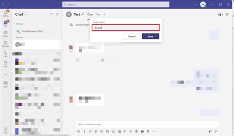 how to set group name in teams