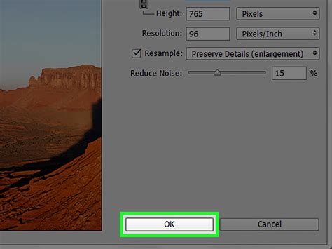 how to set image resolution in photoshop