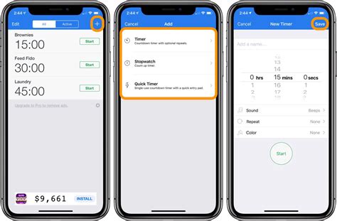 how to set interval timer on iphone