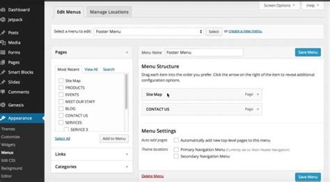 how to set menu bar in wordpress
