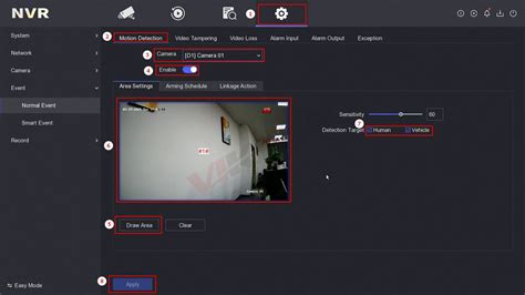 how to set motion detection on hik connect