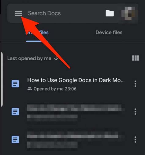 how to set my google docs to dark mode