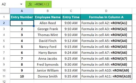 how to set numbering in google sheets