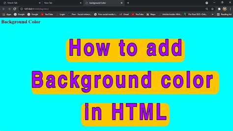 How To Set Page Color In Html