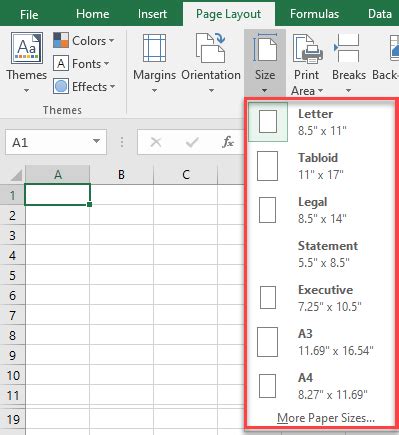 how to set page width in excel