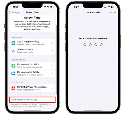 how to set passcode for screen time limit