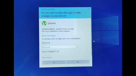 how to set password for installing software in windows 10