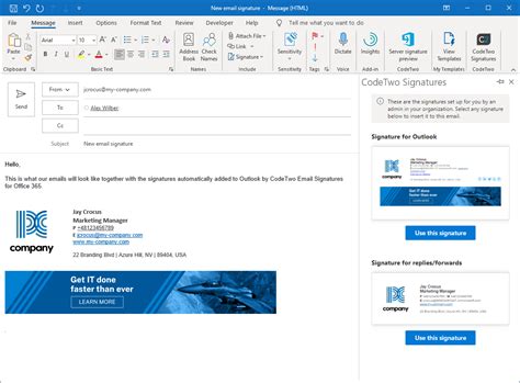 how to set signature in microsoft outlook email