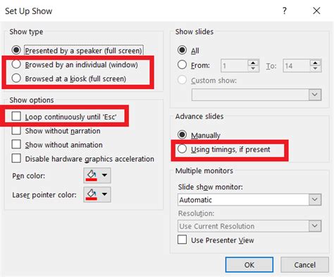 how to set slides to play automatically in powerpoint