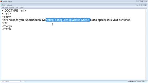 how to set space between two lines in html