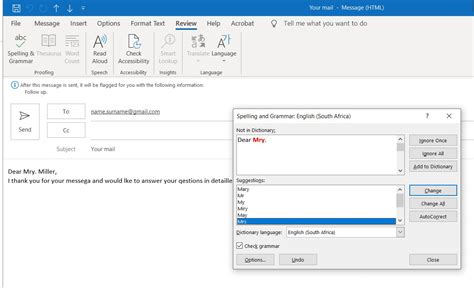How To Set Spell Check Language In Outlook
