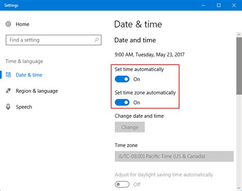 How To Set Time Automatically Windows 10