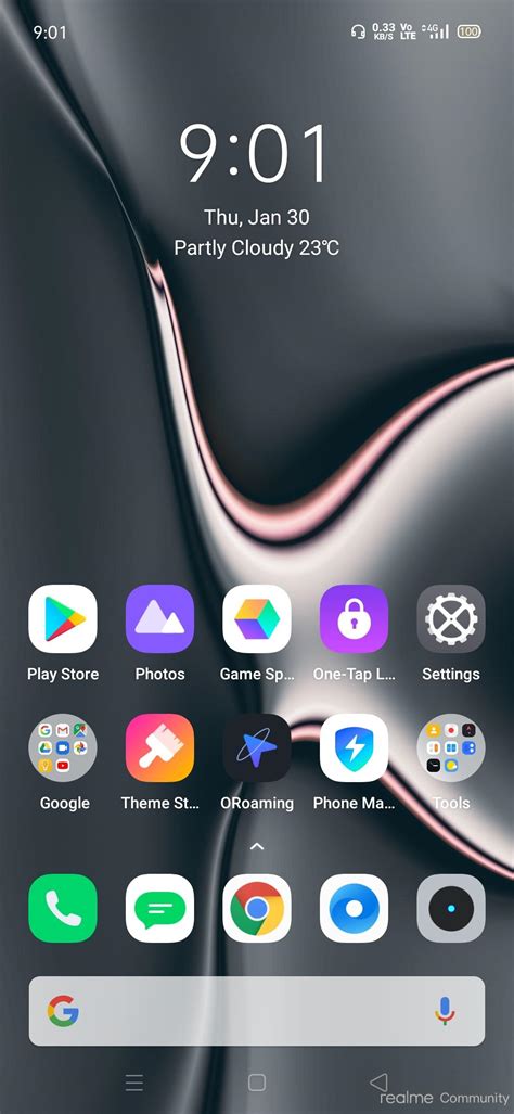 how to set time on home screen in realme