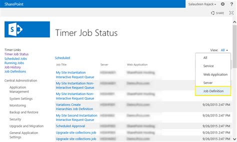 How To Set Timer Job In Sharepoint 2013