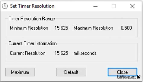 how to set timer resolution