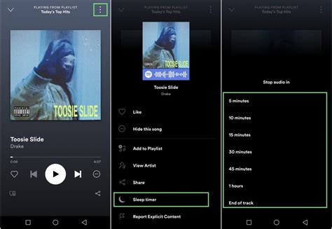 how to set timer to stop music on android spotify