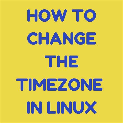 how to set timezone in linux