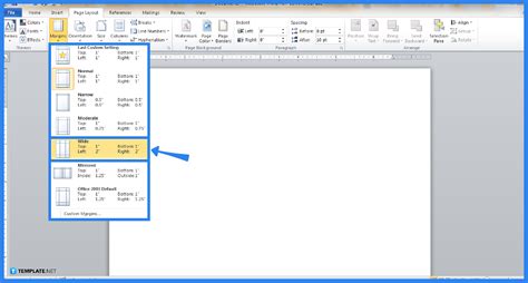 how to set top margin in ms word
