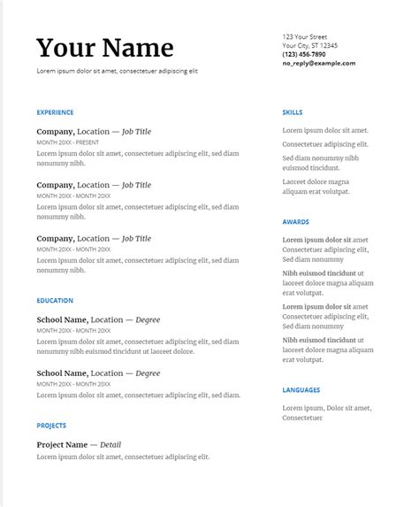 how to set up a basic resume