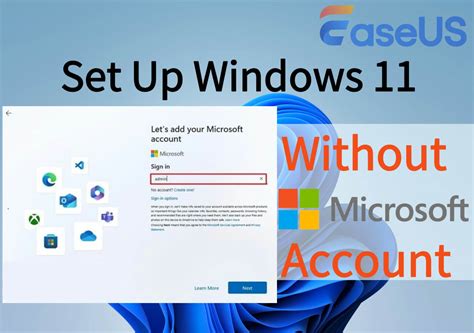 how to set up a computer without microsoft account