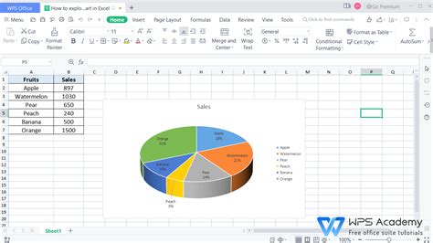 how to set up a pie chart in excel