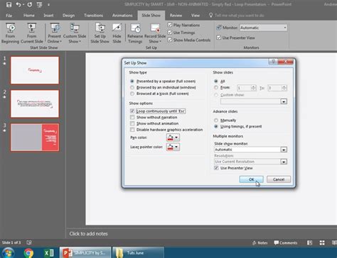 how to set up a powerpoint slideshow loop