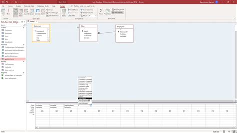 how to set up a query in access