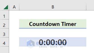 how to set up countdown timer in excel